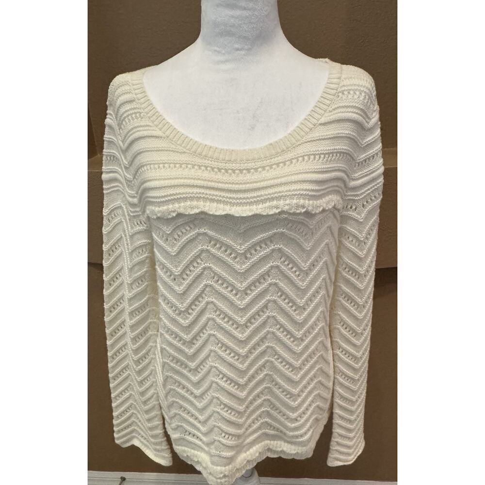 White House Black Market Women’s Sweater White Ivory Size L NWT